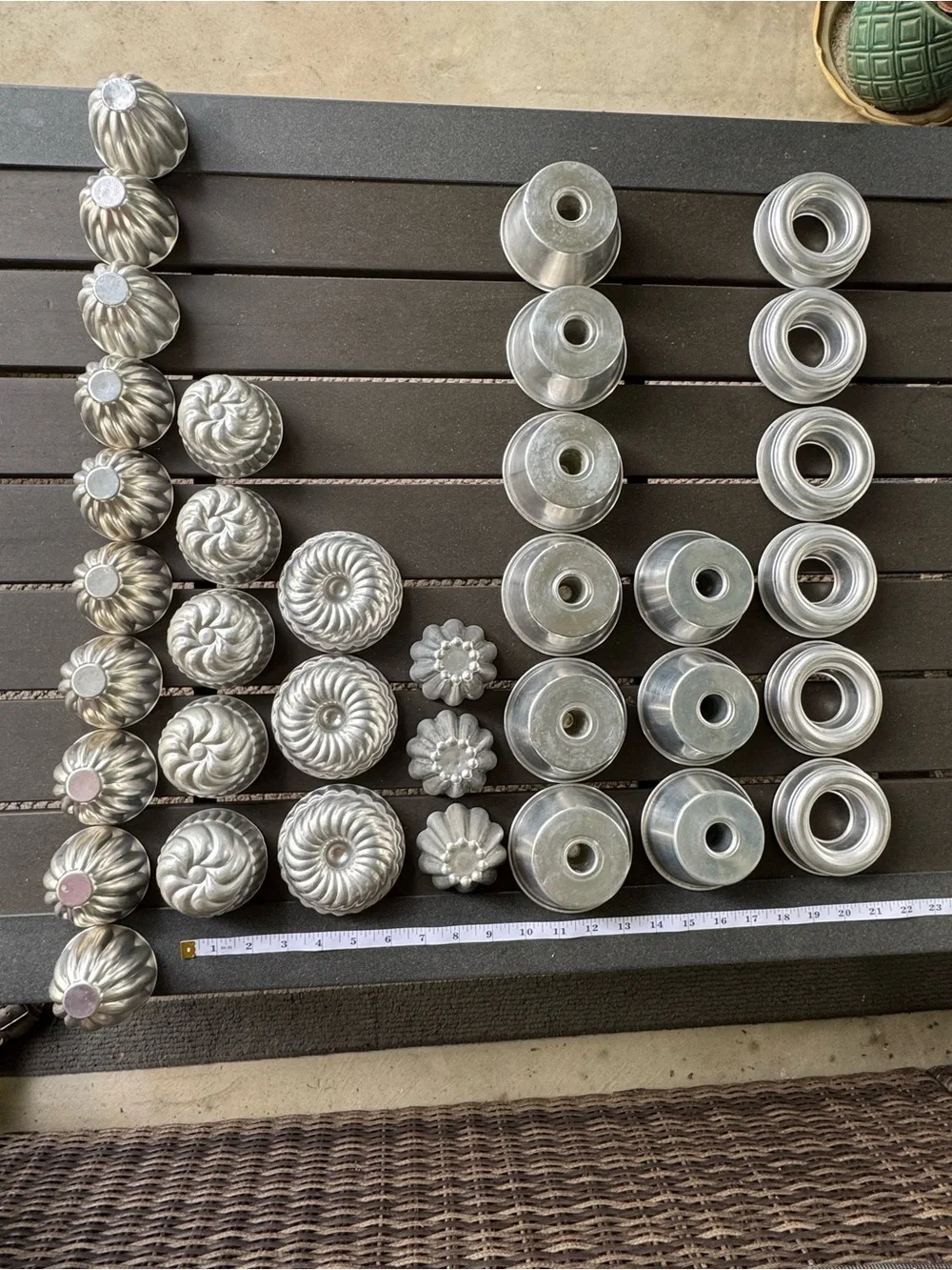 Vintage Aluminum Mini Baking Molds Lot of 36 Bundt Jello Tart Cake Assorted